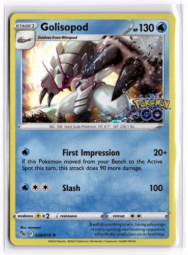Pokemon tcg golisopod 026 - tcg, 026/078