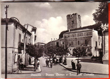 CARTOLINA  BISACCIA   B/N   VIAGGIATA 1955  PIAZZA DUOMO  ANIMATISSIMA BELLA