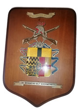 Crest 9° Battaglione Mec. Bari Ai Bianchi gli Ardimenti Vintage 19,5x14 cm