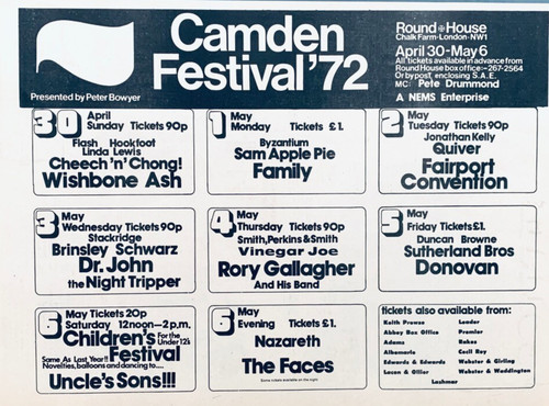 Camden festival 1972 poster - camden,