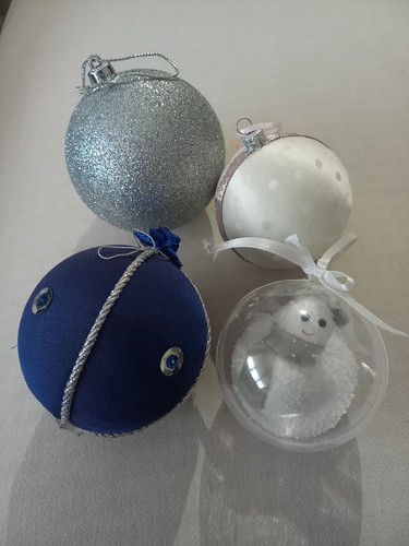 Palle natale blu argento - di,