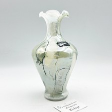 Vaso in vetro di murano porta fiori stile liberty vasetto vintage opaline bianco