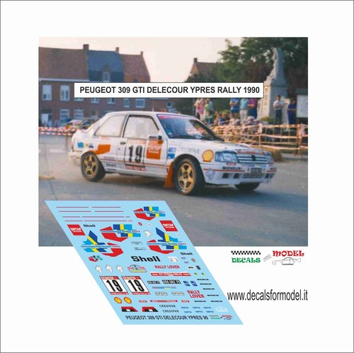 Decals peugeot 309 gti - 1:43,