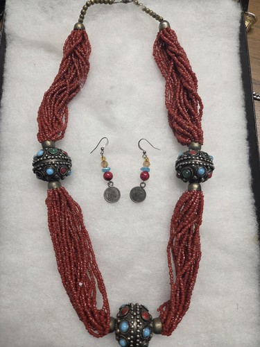 Set collana orecchini sfera