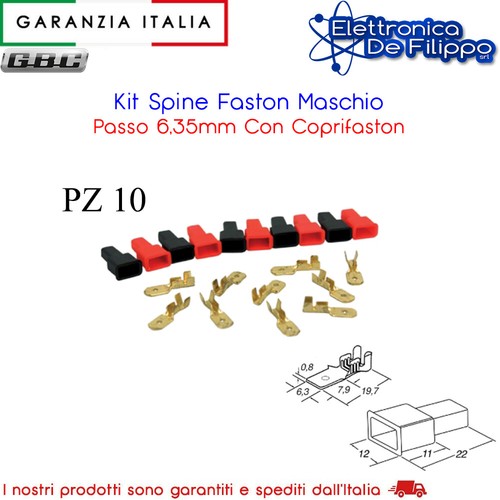 Kit faston maschio - maschio, 6,3mm