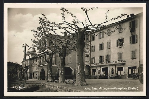 Cpa campione lago lugano - /lago,