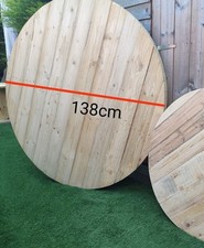 Tavolo rotondo in legno di recupero grosso rustico (138 cm) - levigato - pallet legno - senza gambe 