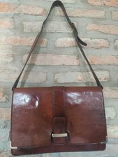 Borsa A Tracolla Clutch In Cuoio, Pelle Originale Vintage Anni 80