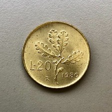 Moneta 20 LIRE Uva 1980 Ramo