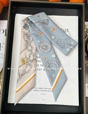 Sciarpa di seta Sallys 18 Momme twill nastro stampa teschio borsa capelli cravatta collo 85*5 cm