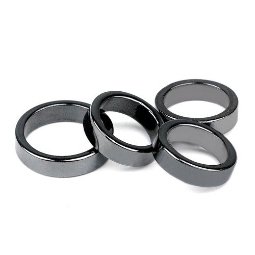 Anello ematite nera magnetica - nera,