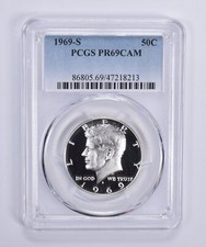 PR69 CAM 1969-S Kennedy mezzo dollaro PCGS blu Lbl