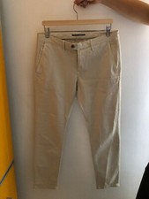 Pantalone da uomo avorio elegante OAKS taglia 34 nuovo senza cartellino