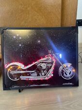 HARLEY DAVIDSON QUADRO LUMINOSO MOTO INSEGNA VINTAGE LED 