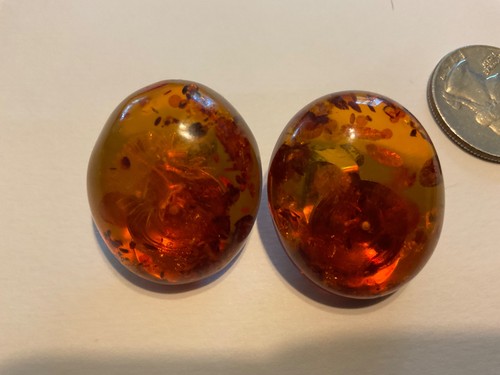Vintage baltic amber clip - vintage, on