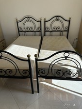 Lettini Ferro Battuto Con Rete Ortopedica E Materassi