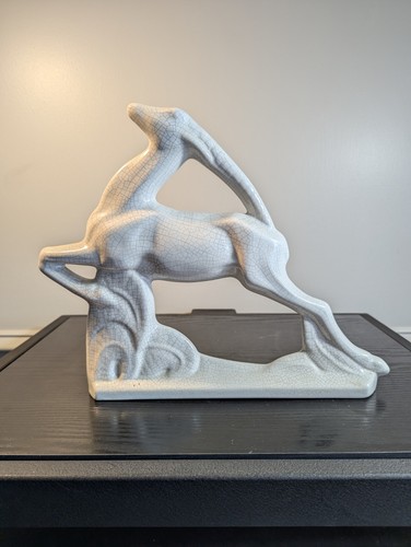 Art deco leaping ibex figurine - art,