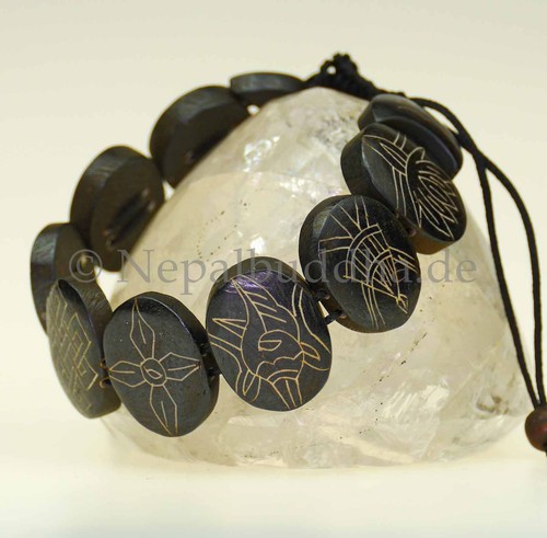 Bracciale nero uomo braun - nero, osso
