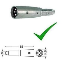 Adattatore Microfonico Canon XLR SPINA Maschio 3 poli a Presa 6,3mm MONO