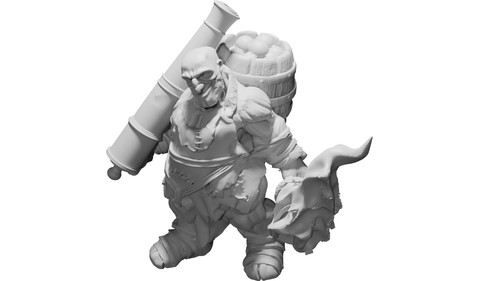 Miniatura ogre con cannone - miniatura, per