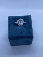 #14 - Anello in Oro 18kt Topazio taglio Goccia 8x6 e Diamanti