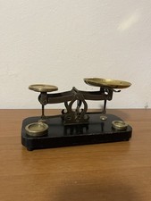 Bilancia Postale Antica, Bilancia Pesa Lettere Orefice Farmacista Pesi E Piatto