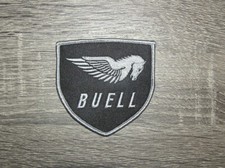 Buell Moto Nero/Grigio Ricamato Ferro su Patch 3" x 3"