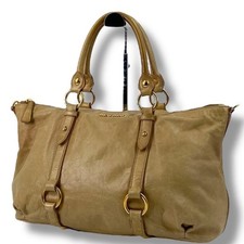 Miu Miu Archive 00s Tote bag borsa a mano in pelle beige vintage