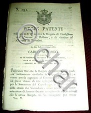 Regno Sardegna Torino Regie Patenti Borgata di Castiglione - Bollano - Beverino