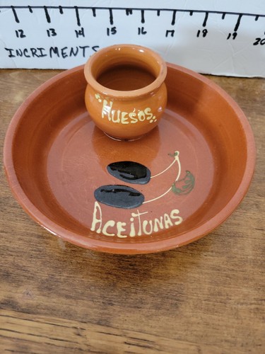 Piatto oliva ceramica redware - oliva,