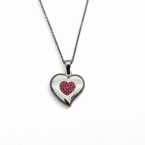 Collana con cuore rosa - collana,