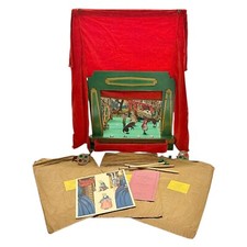 *RARO* TEATRO GIOCATTOLO ANNI '30 STILE VITTORIANO LINEA BROS TRI-ANG *SET GIOCHI / LUCI*