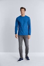 GILDAN UOMO maglietta MANICHE LUNGHE COTONE T-shirt con POLSINI OFFERTA !