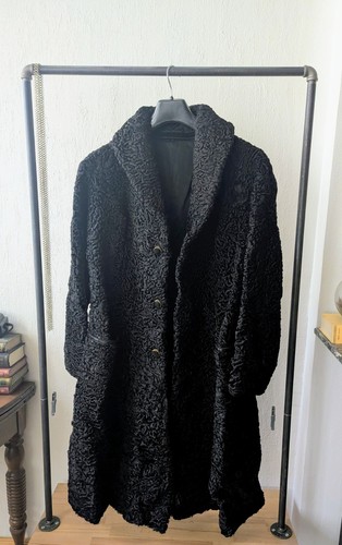 Manteau astrakan noir - manteau, en
