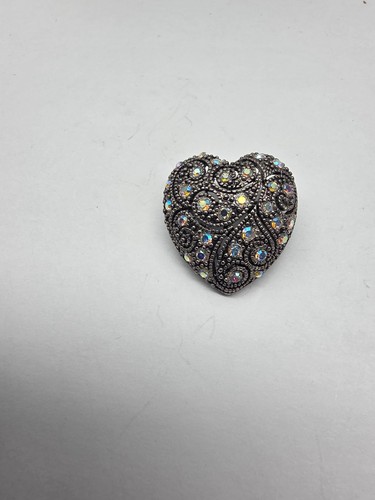 Spilla cuore strass tono - ab,