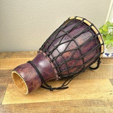 Djembe marrone viola fibra di vetro corda batteria manuale tuned bongo 17” x 12”