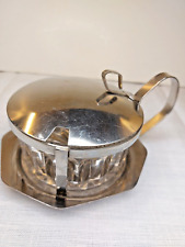 Formaggiera , zuccheriera acciaio inox, con contenitore in cristallo Diam. 10 cm