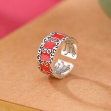 N02 Anello Taoistisch Con 9-Wort-Mantra Yin-Yang-Symbol Argento Fine Regolabile