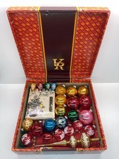 Lotto vecchie palline di Natale - 24 pezzi, in plastica + catena di luci