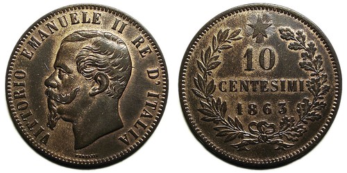 Centesimi 1863 bb - centesimi,