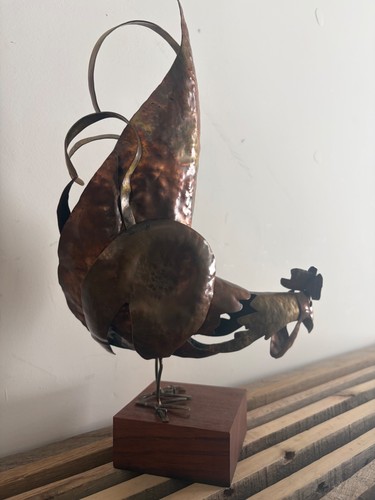 Scultura gallo vintage stile
