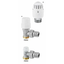 COPPIA VALVOLA TERMOSTATICA RBM 3/8 E 1/2 DISPONIBILE SIA AD ANGOLO CHE DRITTE