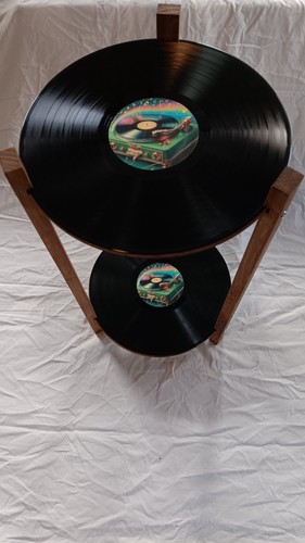 Tavolino disco due ripiani - da,