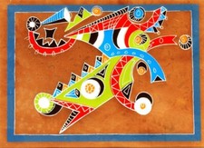 Umberto Mastroianni METAMORFOSI smalto su rame, 24x30 no schifano lodola dorazio