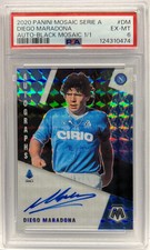 Diego Maradona 1/1 Autograph Black Mosaic Serie A 2020/21 PSA 6