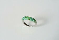 Anello fedina veretta da donna swarovski elements fidanzamento fede fascia verde