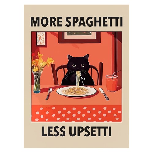 Poster cucina gatto nero - gatto,