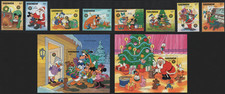 Set + 2 Foglietti "Personaggi Walt Disney, Natale" 1986 - Grenada - DISNEY **