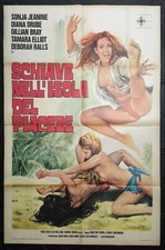 manifesto 2F SCHIAVE NELL'ISOLA DEL PIACERE  SEXY 1974 movie poster   O87
