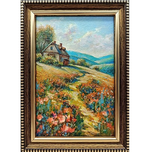 Cottage quadro olio originale